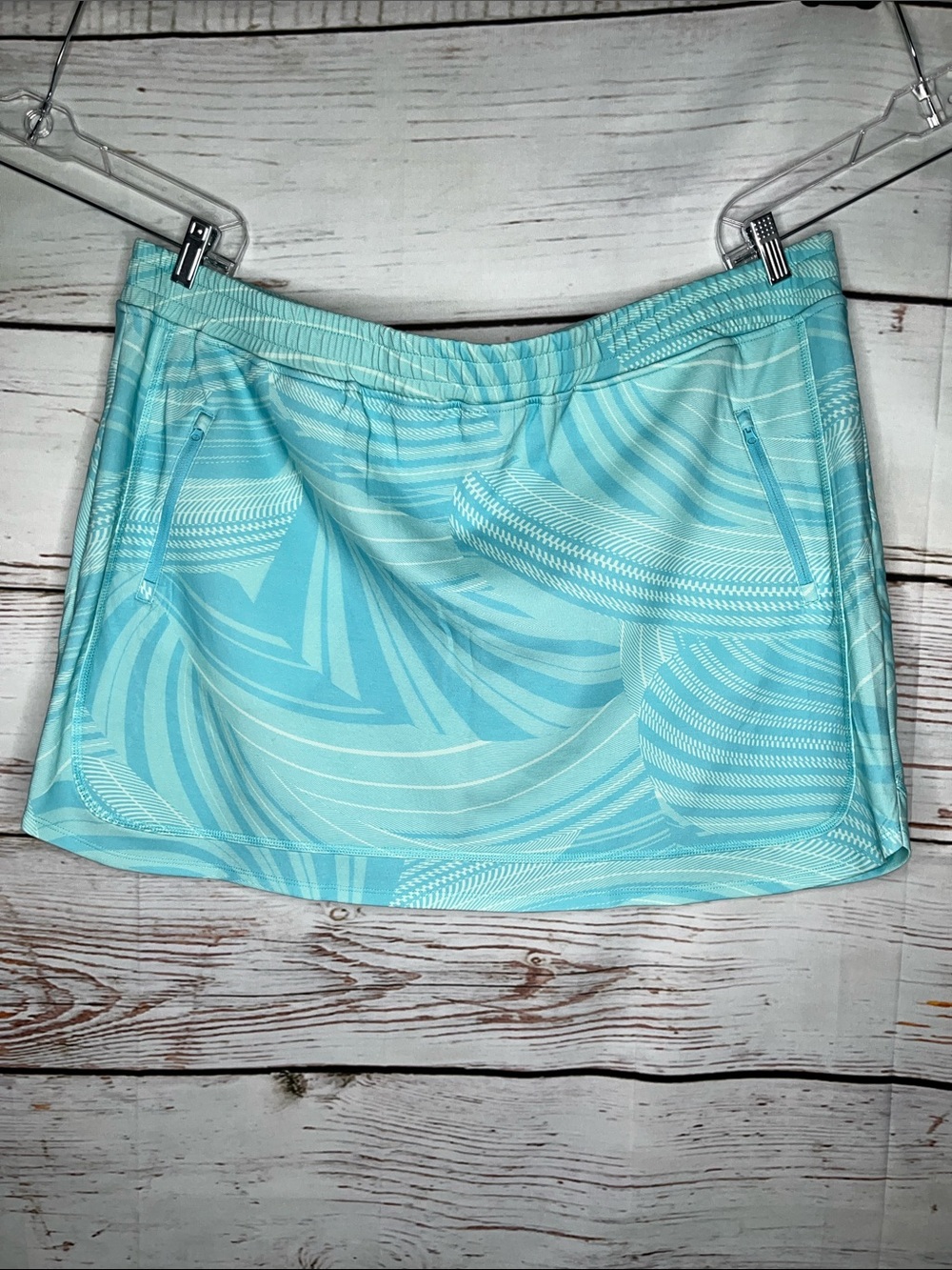 CJ Banks NWT Size 3X Blue & Off White Printed Pull On Skort - Skirt w/ Shorts